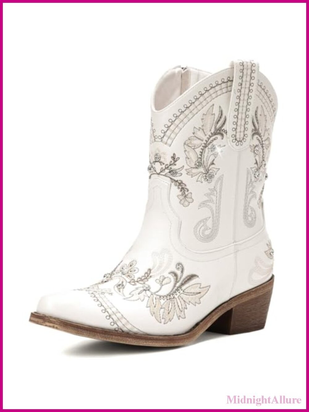 Women's Western Embroidered Rhinestone Ankle Booties